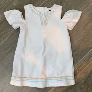 White cold shoulder dress